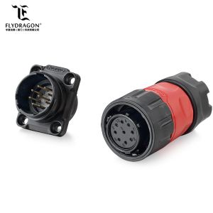 PBT Plastic 9 Pin DC 5A Circular Connector Waterproof Female Plug Male Socket