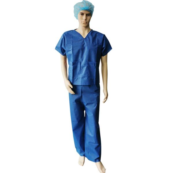 v collar disposable protective suits thread sewing hospital scrub sets raw