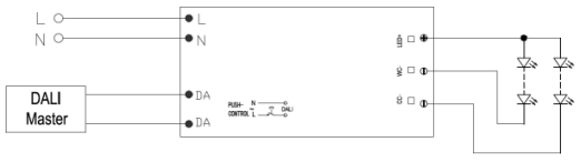 DALI2 DT8 Compatible 26W Constant Current LED Driver with IP20 Stand-by Power ≤0.5W 230Vac