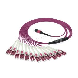 24F MTP 12x LC DX Uniboot OM4 Fiber Patch Cord For High Speed Networks
