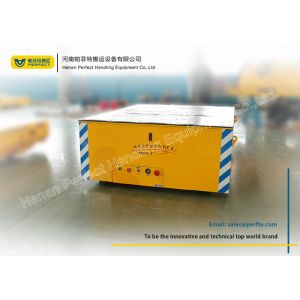 Foundry Plant Material Handling Trolley / Motorized Rail Cart On Epoxy Flooring
