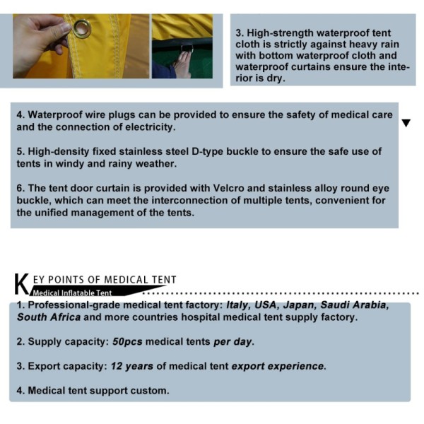 Quick Install Double Layer Four-Season Outdoor Waterproof Inflatable Emergency Medical Isolation Tent