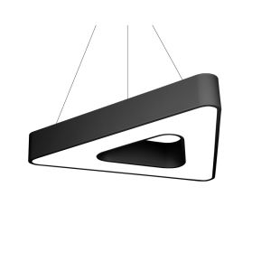 Black Galvanized LED Linear Lights , Triangle Industrial Linear Pendant Lighting