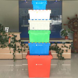 Nestable and Stackable Plastic Crate with Lids Internal Size 550*370*350mm