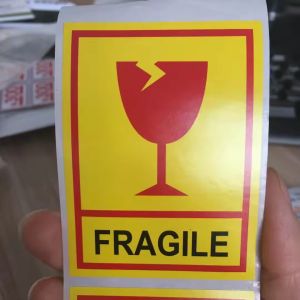 Black And Red Self Adhesive Warning Label Custom Printed Waterproof