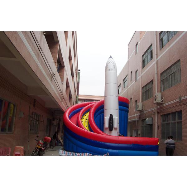 Rotating Inflatable Water Slide With Rocket Outdoor Moonwalk Waterslide Sliding Fun