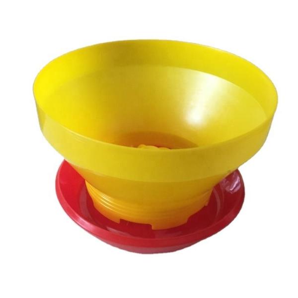 New Type Red Chicken Drinker With Leg Water Bucket Manual Poultry Feeder And