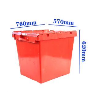 External Size 760x570x620mm Plastic Crate with Lids Storage and Transport