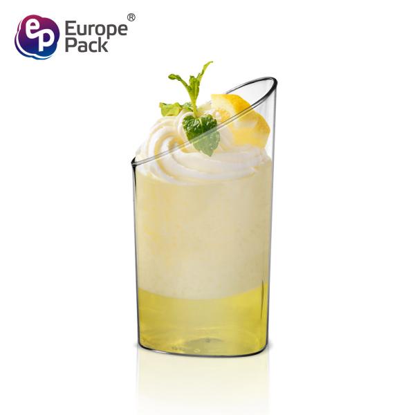 LFGB Grade Eco-Friendly Disposable Round Clear Hard Plastic Yogurt Mousse Party