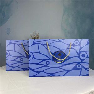 Durable Recycled White Card Custom Printed Paper Bags