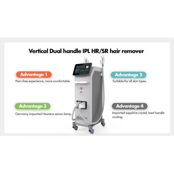 Dual Handle IPL DPL OPT Painless Hair Removal Skin Rejuvenation Machine