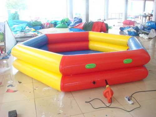 PVC Tarpaulin Circular Swimming Pool / Inflatable Swimming Pools Double Tube 1
