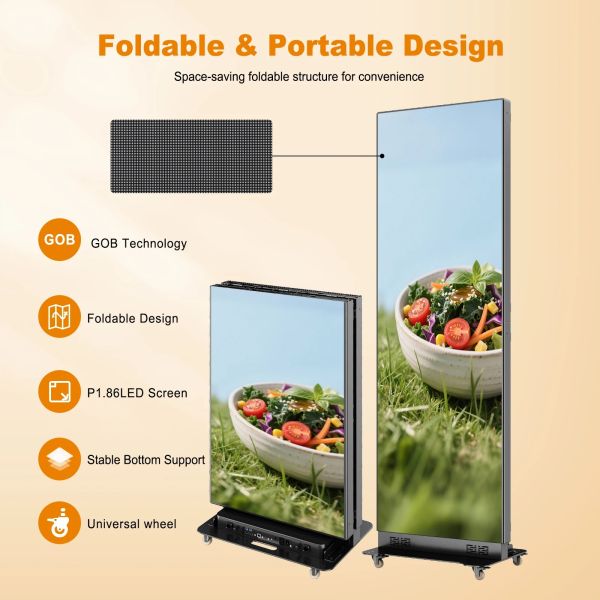 Foldable LED Poster Display Screen/ Portable LED Poster Advertising Display Screen