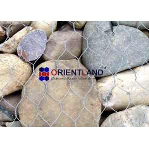 Galfan Coated Gabion Stone Cages , Galvanized Gabion Basket Retaining Wall