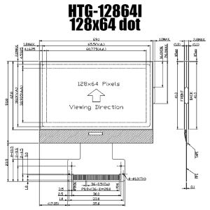 Multipurpose COG LCD Module Graphic 128X64 ST7565R Negative Transmissive