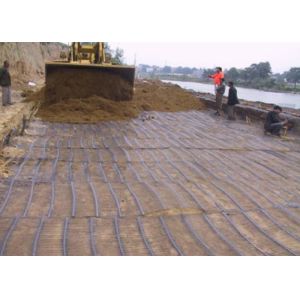 Grille Mesh Uniaxial Geogrid Linear Polymer Protective Soil 25KNM