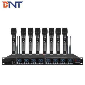 8 Channels Wireless Conference System Microphone Frequency Band UHF 640MHz -