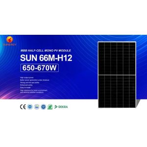 Customized 540W -660W Solar PV Panel SUN 66M-H12