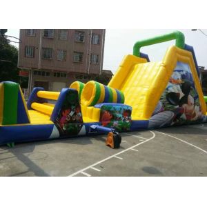 Yellow Adult Inflatable Obstacle Course with 0.55mm PVC Tarpaulin