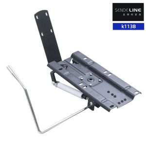 Adjustable Rear Lying Matte Black Iron Barber Chair Base Bracket For Hair Salons