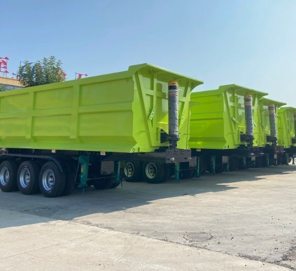 3 Axles 40-80 Tons Hydraulic Side Box Tipper Dump Trailer with Jost E100 Landing
