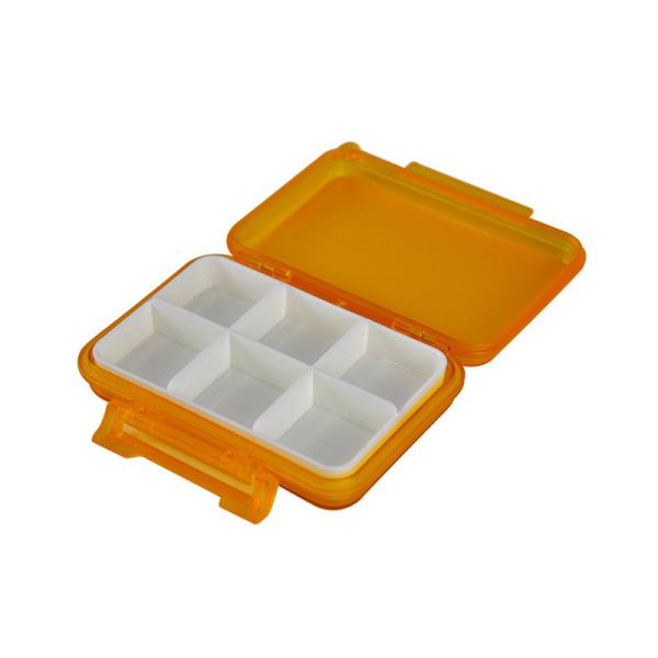 Portable Plastic Pill Box Detachable 6 Compartments Square Pill Storage