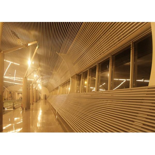 Building Decorative Suspended Commercial Aluminium Extruded Profile Baffle Ceiling For Airport Railway Station