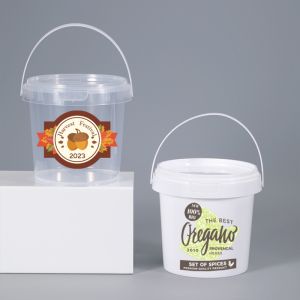 Wholesale Food Grade PP Beverage Fruit Milk Tea Plastic Bucket Container with Lids and Handle from china suppliers