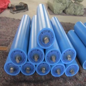 Blue UHMWPE Belt Conveyor Roller Idler For Mining Belt Conveyor Roller