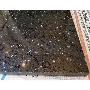Black Galaxy Artificial Quartz Stone Slabs , Black Galaxy Quartz Countertop