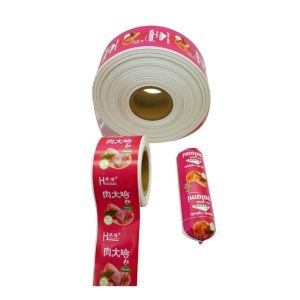 China 60mm roll sausage color casing odorless plastic casing custom flexography printing casing on sale