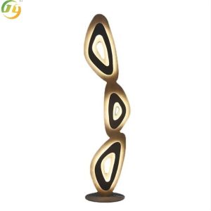 Nordic Post-Modern Decoration Creative H=1.65m Vertical Iron Gold Foil Lamp