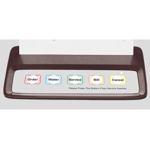 Wireless restaurant calling system number display receiver with menu stand call