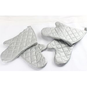 Long  Customized Patterns  Silver Oven Mitts  Good Stain Resistant Function