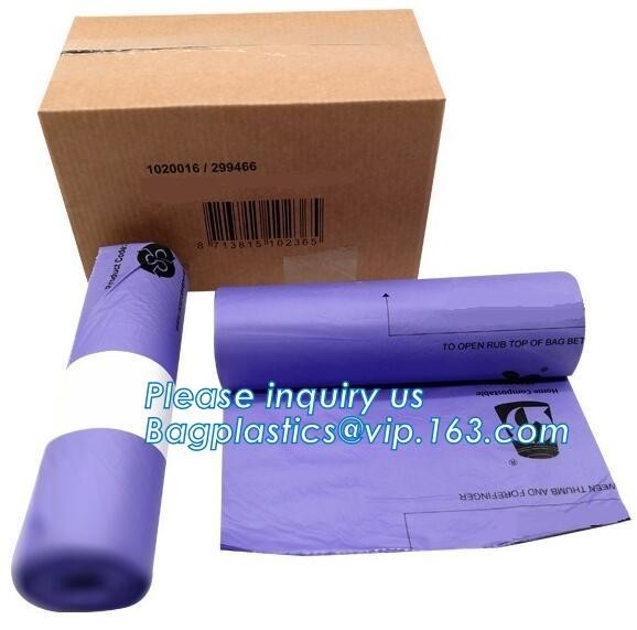 Environmental Biodegradable Bin Liner Bags, Compostable Garbage Bags, Edible 100