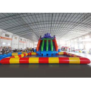 Giant Inflatable Water Parks / 0.55mm PVC Swimming Pool Water Slide