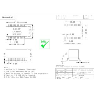 Wholesale QT24A154P 2.5G Base-T PoE+ Lan Magnetic Modules LP72485NL from china suppliers