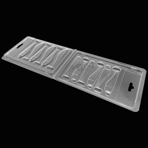 6 Cavity Disposable PVC Custom Fishing Lure Packaging Hinge Clamshell