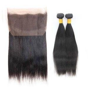 8A Grade 360 Lace Frontal Closure 2 Bundles Without Chemical Processed