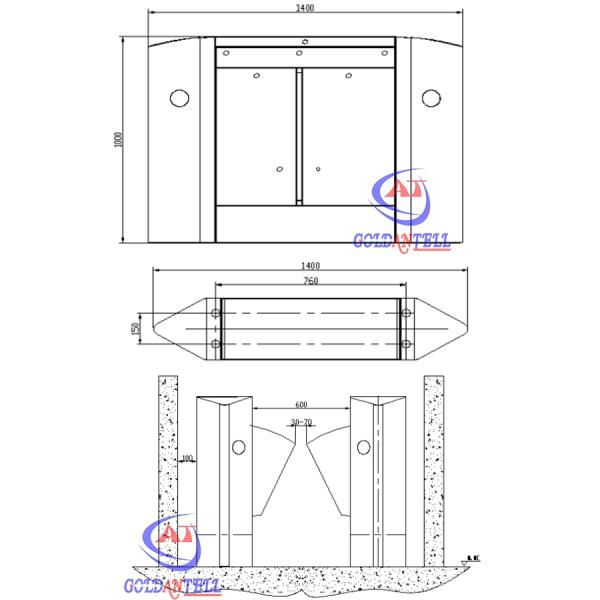 DC24V Automatic Flap Barrier Gate / turnstile entry systems With Two Lane For Subway
