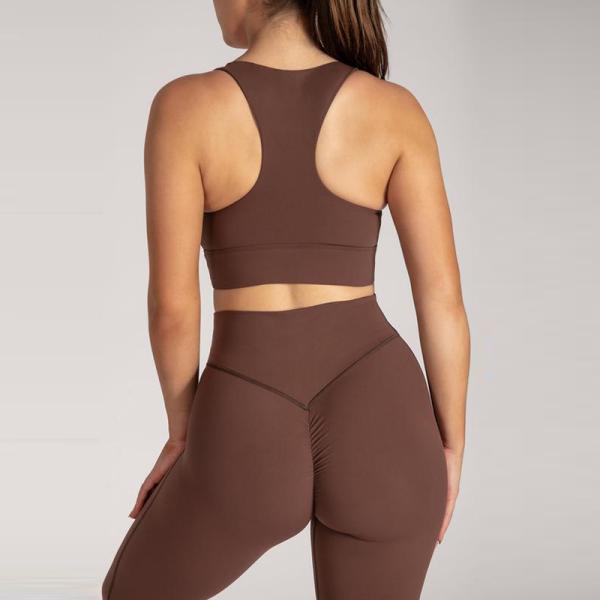 Soft Racer Back 220gsm Yoga Workout Clothes Set RGS Push Up Energy Bra