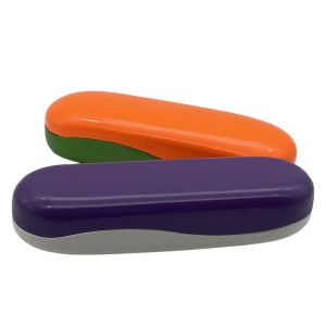 China Stainless Steel Shell Vegan Leather Hard Eye Glasses Case on sale