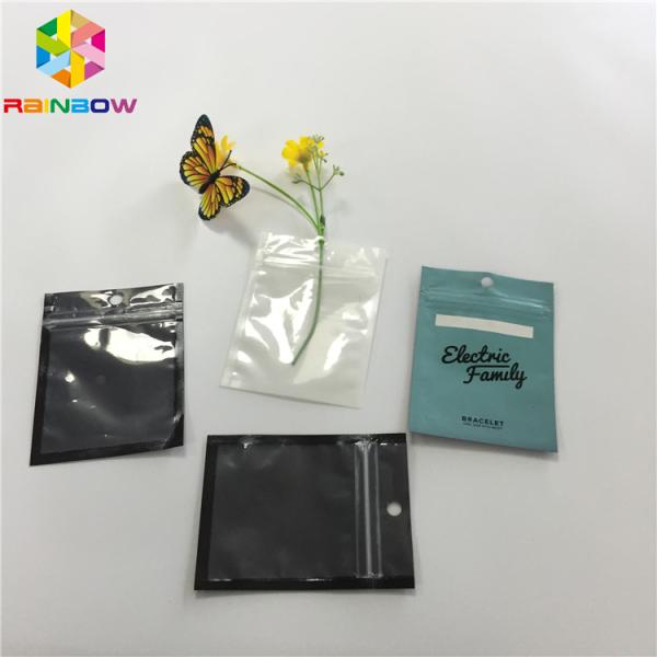 Clear Front Plastic Mylar k Stand Up Pouches Three Side Seal For USB Cable