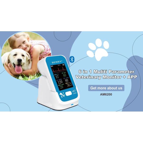 Veterinary Monitor AM6200 with 2.8''TFT LCD Screen Pulse Rate ≤20W Power