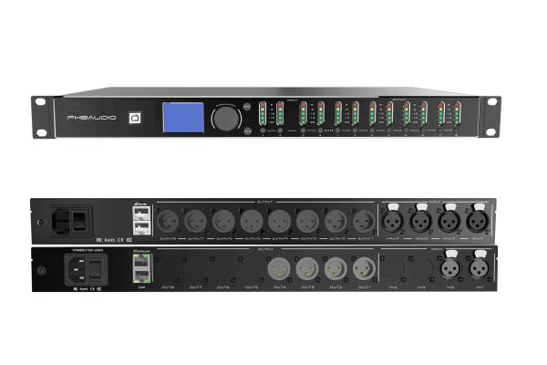 Quality USB And Network Control Dante DSP Processor 4 In 8 Out AGC Loudspeaker System Processor for sale