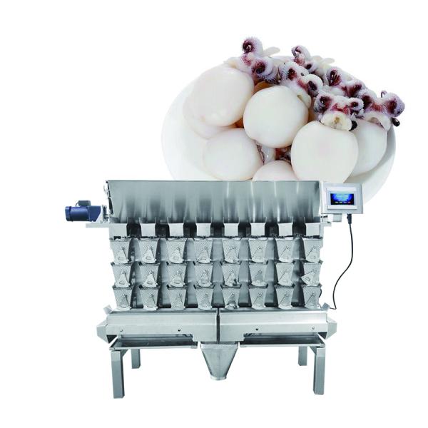 Quality 50g-2000g 3-layer 8 Head Fresh Food Weigher Shark Fin Pillow Bag Weighing and Packaging Machine for sale