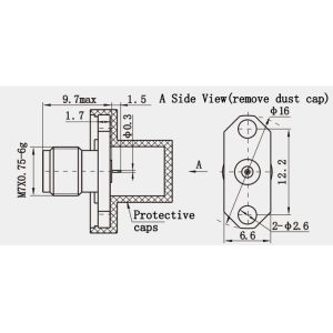 2.4mm Female Brass Gold Plated Flange Panel Connector for High Frequency RF MMW