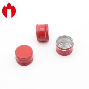 China 20mm Red Screw Aluminum Ropp Caps With PE Gasket on sale