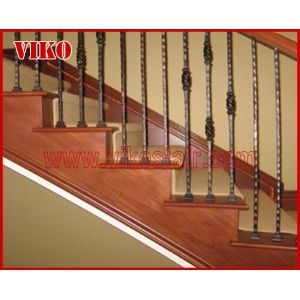 Wrought Iron Staircase VK108S Wrought Iron Handrail Tread Beech,Railing tempered