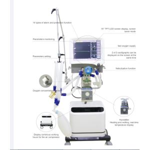 TFT Display Ventilator Breathing Machine Electronically Control Emergency Start